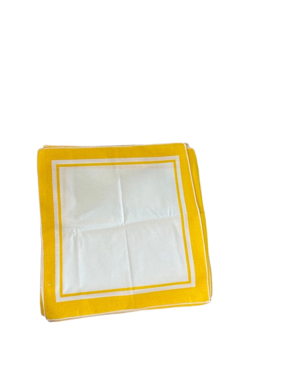 Vintage Cloth Napkins 15” Yellow White Picnic Cottagecore Retro